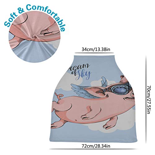 Baby Boy Car Seat Cover Cartoon Pink Pig Wear Gafas Personalizadas Baby Baby Asiento Fundas Carseat Nursing Cover Stretchy Baby Shopping Cart Cover Girl Protege a bebés y madres lactantes Baby Sh