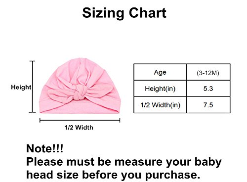 Baby Hat 6 Unids Recién Nacido, 100% Algodón Súper Suave, Elastico Stretch Head Wrap Infantil Turbante Niño Bebé Nudo Diadema