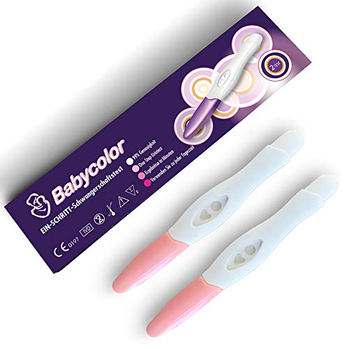 Babycolor 2 x Pruebas de embarazo Alta Fiabilidad Test de Embarazo Resultados en Menos de 3 Minutos