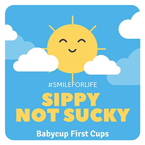 Babycup Primer Vaso - vaso aprendizaje bebe 4m+, Sippy cup abierto graduado y transparente, 100% reciclable y libre de BPA, capacidad de 50ml, set de 4, (multi)