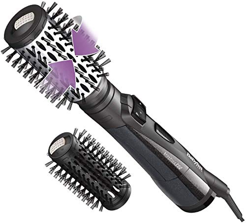 BaByliss AS551E - Cepillo rotativo de aire, iónico, 800 W, cepillo cerámico de 50 mm y cepillo de cerdas de jabalí de 35 mm, seca, desenreda y moldea