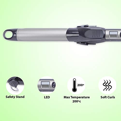 BaByliss I Pro Curler C525E - Rizador de pelo cerámico, 25 mm, pantalla LCD, punta fría, cable giratorio, color negro