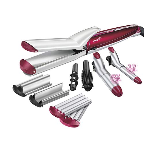 BaByliss  MS22E Multistyle - set moldeador de pelo 10 en 1 para hacer todo tipo de peinados, alisar, ondular, moldear, crimpar, ondas al agua, rizos marcados, ondas abiertas con recubrimiento cerámico