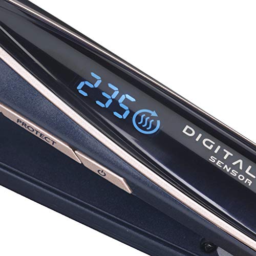 BaByliss ST500E - Plancha de pelo inteligente profesional con sensor digital para proteger el cabello, 12 ajustes de temperatura de 180° C a 235° C, recubrimiento de cerámica, función iónica