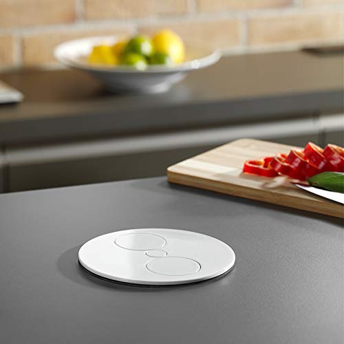 Bachmann 931.250 Twist Unidad de Toma de Corriente, 2X enchufes con Puesta a Tierra, Blanco Mate