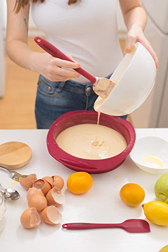 BACKHAUS Espátulas de silicona antiadherente - Utensilios de Concina sin BPA con núcleo fuerte de acero inoxidable (Rojo)