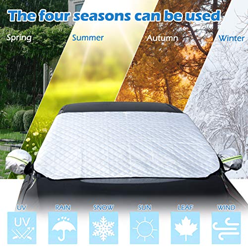 BACKTURE Protector Parabrisas Coche, Talla Grande Protector para Coche con imán, Cubierta de Parabrisas Coche Universal Protege de Antihielo, Nieve, Hielo, Lluvia, UV (158 * 120cm)