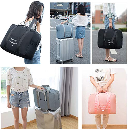 BAGZY Plegable Bolso de Viaje Bolsa de Mujere Hombre Gimnasio Bolsa Deportiva Mano de Viaje Cabina de Equipaje Bolso Holdall Bolsa Fines de Semana Organizador de Viajes Bolsa de Mami Tocador Gris