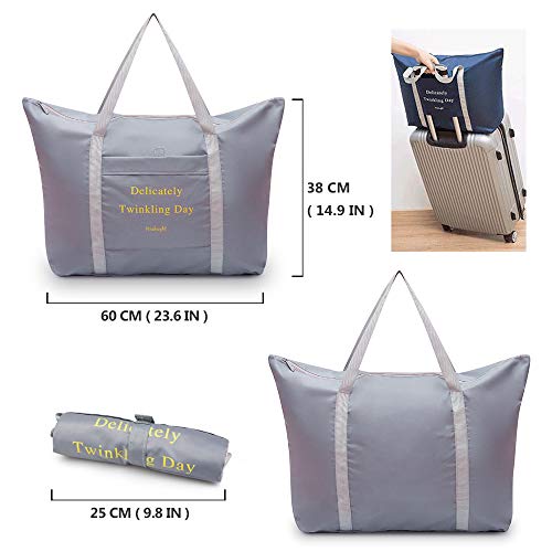 BAGZY Plegable Bolso de Viaje Grande Bolsa de Hombro de Gimnasio Bolsa Deportiva Mano Maleta de Viaje Weekend Cabina de Equipaje Bolso Holdall Bolsa Fines de Semana Equipaje Camping 35L Negro