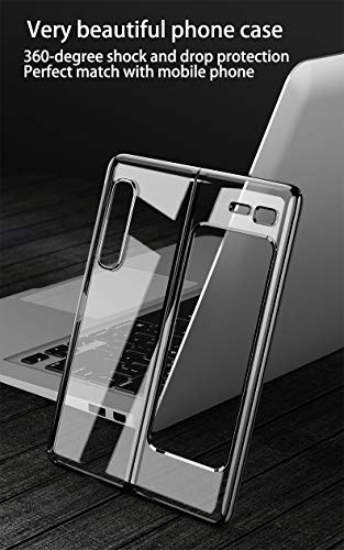 BaiFu Estuche de teléfono con Todo Incluido Altamente Transparente para Samsung Galaxy Fold Funda Cubierta Carcasa Protectora Ultrafina Case para Samsung Galaxy Fold/Galaxy Fold 5G-Oro