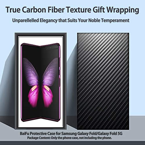 BaiFu Estuche de teléfono con Todo Incluido Altamente Transparente para Samsung Galaxy Fold Funda Cubierta Carcasa Protectora Ultrafina Case para Samsung Galaxy Fold/Galaxy Fold 5G-Oro