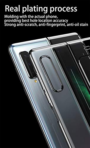 BaiFu Estuche de teléfono con Todo Incluido Altamente Transparente para Samsung Galaxy Fold Funda Cubierta Carcasa Protectora Ultrafina Case para Samsung Galaxy Fold/Galaxy Fold 5G-Oro