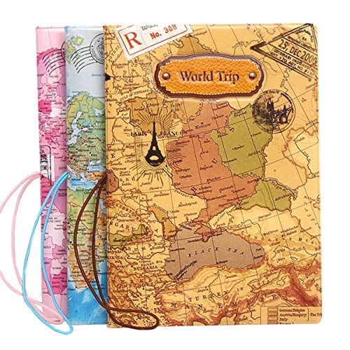 BAIGIO Funda Cartera para Pasaporte y Billetes de Avión Sostenedor Cubierta Porta para Pasaporte Protector,Azul