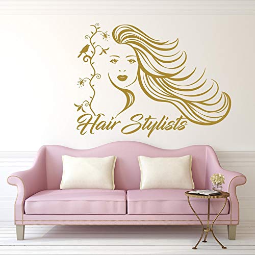 BailongXiao Pegatinas de Pared salón de Belleza Pegatina de Vinilo Apliques Mujer Maquillaje peluquería cosméticos Decorativos