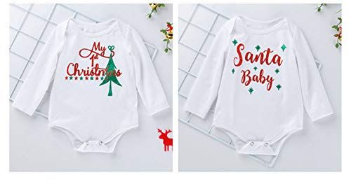 BAINA Bebé Niña Navidad Vestido 3PCS Set Manga Larga Fiesta Vestido Tutu con Bowknot Diadema Vestido de Navidad para bebé y niña 0-18 Meses