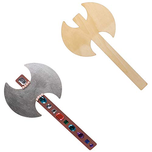 Baker Ross- Hachas de madera (Pack de 4) - Accesorios perfectos para que los niños las decoren y las usen con sus disfraces