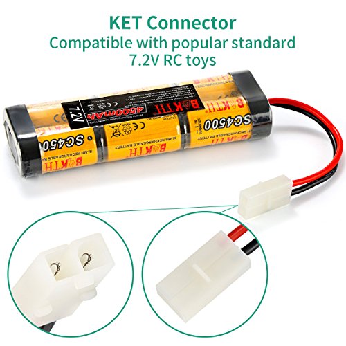 BAKTH 7.2V 4500mAh NiMH RC Paquete de Carreras de baterías con tapón Tamiya para Modelos de Coches, Aviones, Robots (Juguetes), batería de Alto Rendimiento RC + Posavasos como Regalo