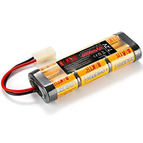 BAKTH 7.2V 4500mAh NiMH RC Paquete de Carreras de baterías con tapón Tamiya para Modelos de Coches, Aviones, Robots (Juguetes), batería de Alto Rendimiento RC + Posavasos como Regalo
