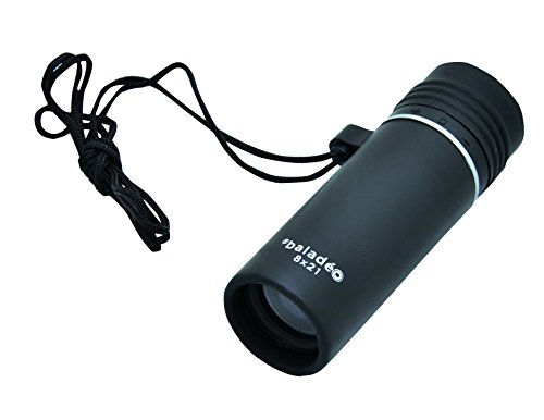 Baladéo Foco - Monocular (8 x 21 cm, Revestimiento antirreflectante, Goma elástica, cordón de Cuello, Funda de Nailon, con trabilla)