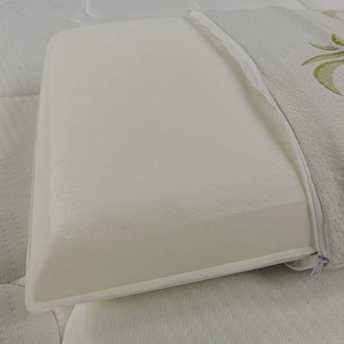 Baldiflex Pack 2 Almohadas Espuma viscoelástica con Funda Aloe Vera Extraíble y Lavable, Modelo Jabon 70x40