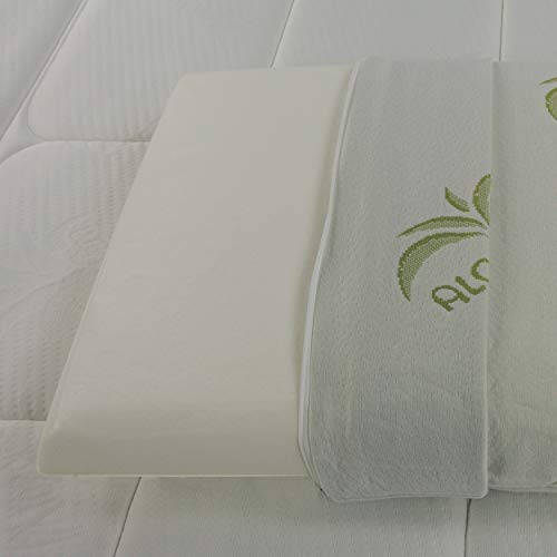 Baldiflex Pack 2 Almohadas Espuma viscoelástica con Funda Aloe Vera Extraíble y Lavable, Modelo Jabon 70x40