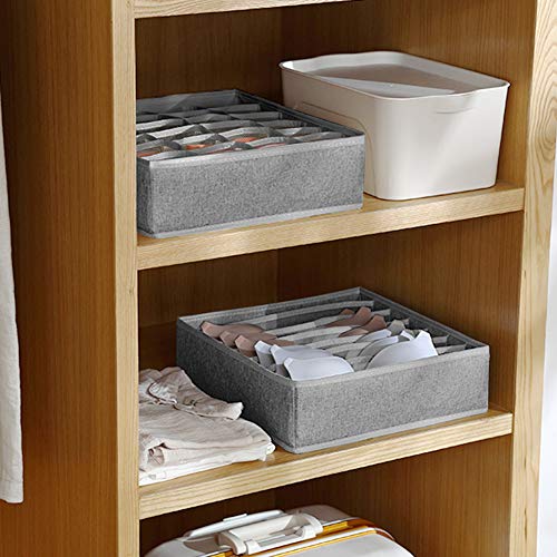 Ballery organizadores de cajones de Tela, 3 Unidades Organizadores de Ropa Interior, Plegable Ropa Interior Cajas de Almacenamiento para Calcetines, Sostenes, Corbatas
