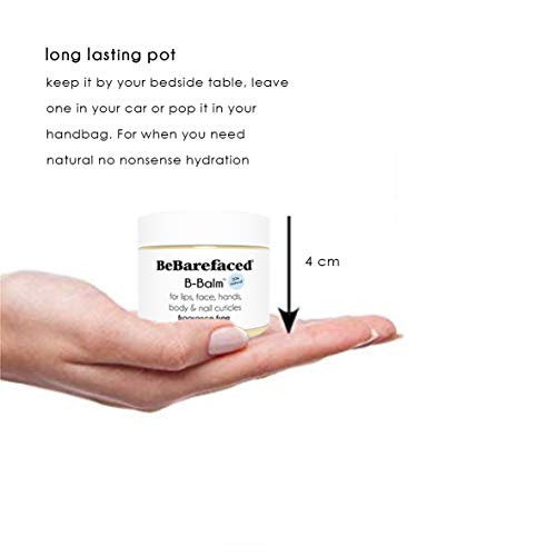 Bálsamo-B multifunción de BeBarefaced – Bálsamo 99% vegano y natural para los labios, rostro, manos, cuerpo y cutículas de las uñas. Humectante libre de fragancias para una piel seca y sensible