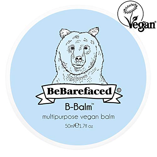 Bálsamo-B multifunción de BeBarefaced – Bálsamo 99% vegano y natural para los labios, rostro, manos, cuerpo y cutículas de las uñas. Humectante libre de fragancias para una piel seca y sensible