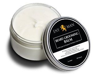 Bálsamo de barba con aceite de argán Aceite de cáñamo, manteca y abejas Cera - Estilos, fortalece y suaviza Barbas y bigotes - Mejor cera para el cabello y el bigote faciales Natural y orgánico-2oz