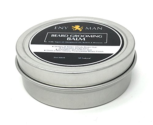 Bálsamo de barba con aceite de argán Aceite de cáñamo, manteca y abejas Cera - Estilos, fortalece y suaviza Barbas y bigotes - Mejor cera para el cabello y el bigote faciales Natural y orgánico-2oz