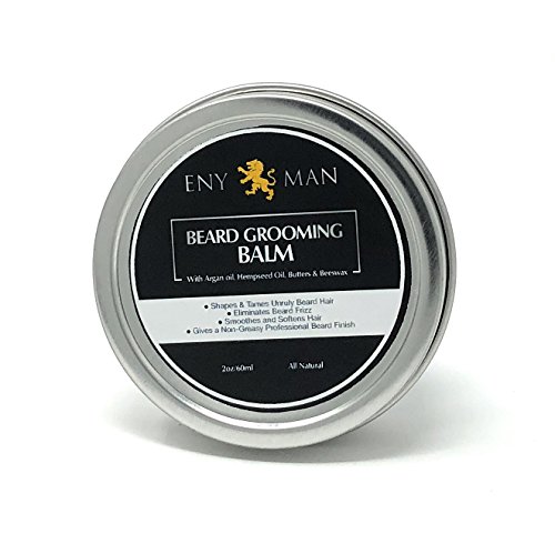 Bálsamo de barba con aceite de argán Aceite de cáñamo, manteca y abejas Cera - Estilos, fortalece y suaviza Barbas y bigotes - Mejor cera para el cabello y el bigote faciales Natural y orgánico-2oz