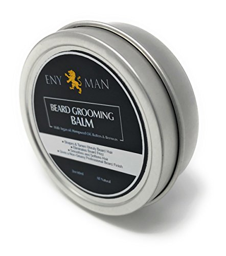 Bálsamo de barba con aceite de argán Aceite de cáñamo, manteca y abejas Cera - Estilos, fortalece y suaviza Barbas y bigotes - Mejor cera para el cabello y el bigote faciales Natural y orgánico-2oz