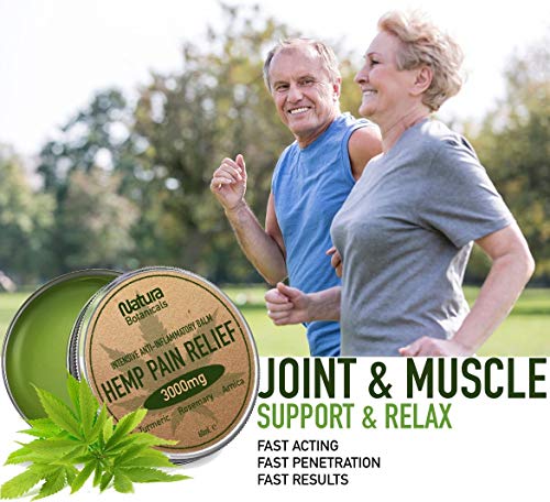 Bálsamo de cáñamo - Alivia el Dolor Naturalmente, 3000 mg de Cáñamo, Romero, Extracto de Cúrcuma y Árnica, Antiinflamatorio para Articulaciones y Músculos, Cáñamo de Acción Rápida, 60 ml