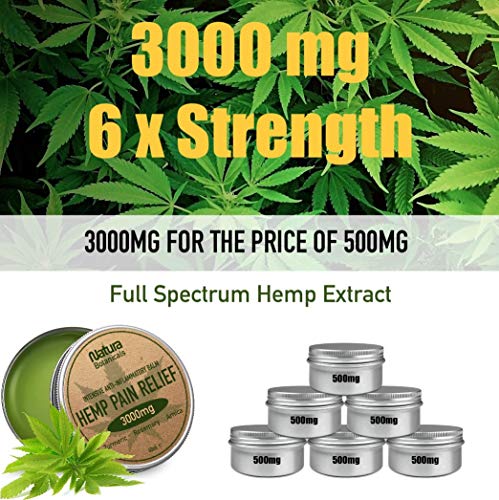 Bálsamo de cáñamo - Alivia el Dolor Naturalmente, 3000 mg de Cáñamo, Romero, Extracto de Cúrcuma y Árnica, Antiinflamatorio para Articulaciones y Músculos, Cáñamo de Acción Rápida, 60 ml