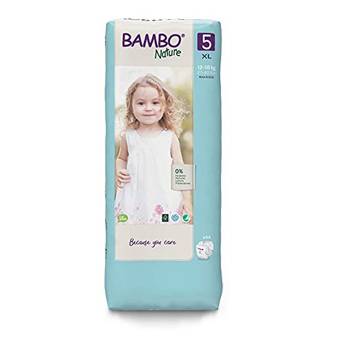 Bambo Nature Size 5 Premium Eco Pañales (27-40 lb/12-18 kg) Altos Pack de 44