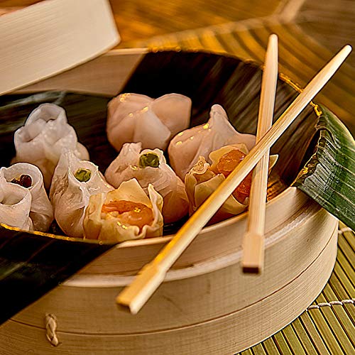 bambuswald© Vaporera de bambú de alta calidad - Ø 25 cm | Cesta de bambú - Cesta de vapor para carne pescado verduras arroz y Dim Sum | Recipiente tradicional para la cocción al vapor
