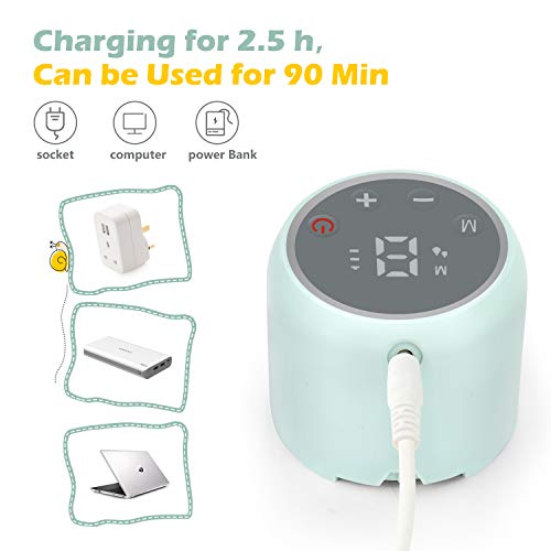 Bammax Sacaleches Electricos o Manual, Colector de Leche Materna, Extractor de Leche Materna Electrico Portátil, 2 Modos y 9 Niveles Ajustables, Super Silencioso, Recargable USB