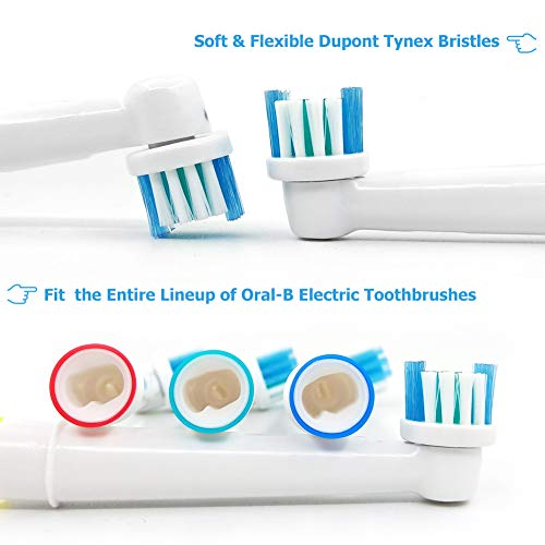 Banavos Cabezales de repuesto para cepillo de dientes eléctrico recargable Braun Oral-B, paquete de 12 unidades con 4 tapas higiénicas