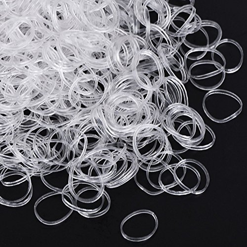 Banda de Goma de Pelo Banda de Trenzado Transparente, 1000 Piezas