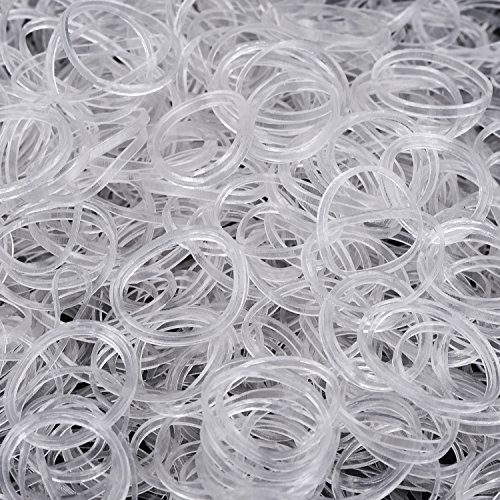 Banda de Goma de Pelo Banda de Trenzado Transparente, 1000 Piezas