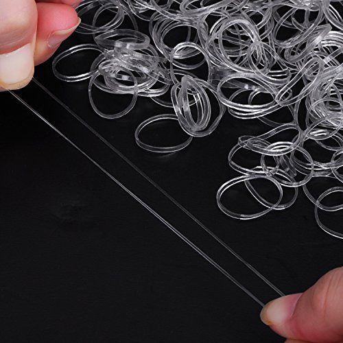 Banda de Goma de Pelo Banda de Trenzado Transparente, 1000 Piezas
