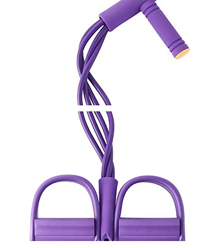 Banda de resistencia a pedales, 4 tubos de yoga, cuerda elástica con equipo de fitness elástico, látex natural para culturismo, expandir abdomen, brazo, adelgazamiento