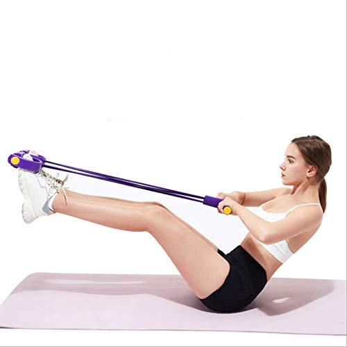 Banda de resistencia a pedales, 4 tubos de yoga, cuerda elástica con equipo de fitness elástico, látex natural para culturismo, expandir abdomen, brazo, adelgazamiento
