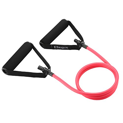 Bandas de Ejercicio con Asas de Esponja Bandas Elasticas Fitness para el hogar/oficina entrenamiento tubo de resistencia para mejorar la movilidad, pilates, yoga para hombres o mujeres, rojo