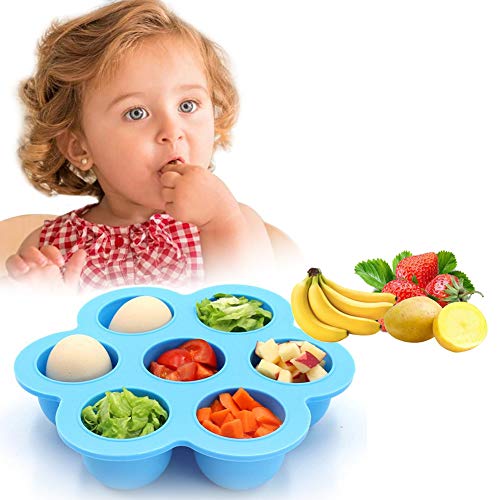 Bandeja de alimentos de silicona,Bandeja de alimentos para bebés,Congelar Silicona Bandeja Molde,Contenedor de almacenamiento para alimentos para bebés caseros, seguro y reutilizable
