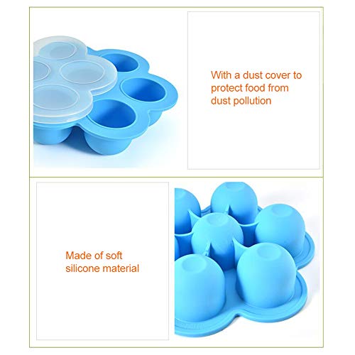 Bandeja de alimentos de silicona,Bandeja de alimentos para bebés,Congelar Silicona Bandeja Molde,Contenedor de almacenamiento para alimentos para bebés caseros, seguro y reutilizable