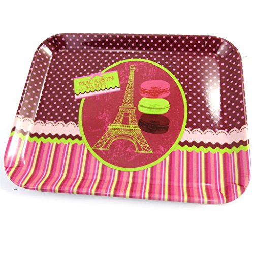 Bandeja pequeña 'Macarons De Paris'verde rosa (15x20 cm).