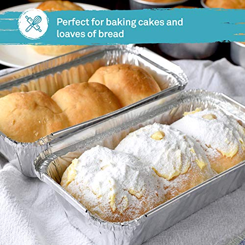 Bandejas de Pan Desechables de Aluminio contenedores de 2 Libras, para Hornear Pan, cocinar, congelar y almacenar, 218 mm x 115 mm x 60 mm (20)