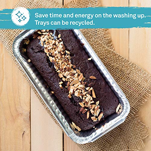 Bandejas de Pan Desechables de Aluminio contenedores de 2 Libras, para Hornear Pan, cocinar, congelar y almacenar, 218 mm x 115 mm x 60 mm (20)