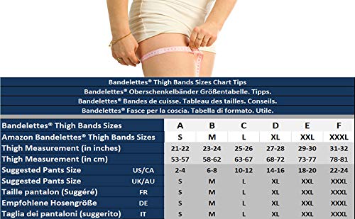 Bandelettes - Original Ligas Elásticas Patentadas Antirrozaduras Para Muslos – Beige DOLCE Talla XL (D-68-72 cm)